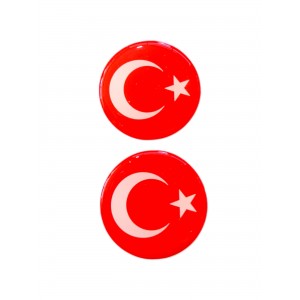 Türk Bayrağı Yuvarlak Etiket Damla Sticker 4.5cm 2' Li Türk Bayrağı Yuvarlak Etiket Damla Sticker 4.5cm 2' Li