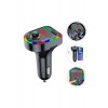 Car F6 RGB Bluetooth Araç Kiti FM Transmitter QC 3.1A Type-C Usb Şarj 12-24V