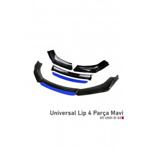 Universal FC5 Model Tampon Eki Ön Lip 4 Parça Siyah Mavi