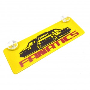 Fanatics Yazılı Sarı Dekor Plaka Vantuzlu Cam Süsü 22x7.5cm