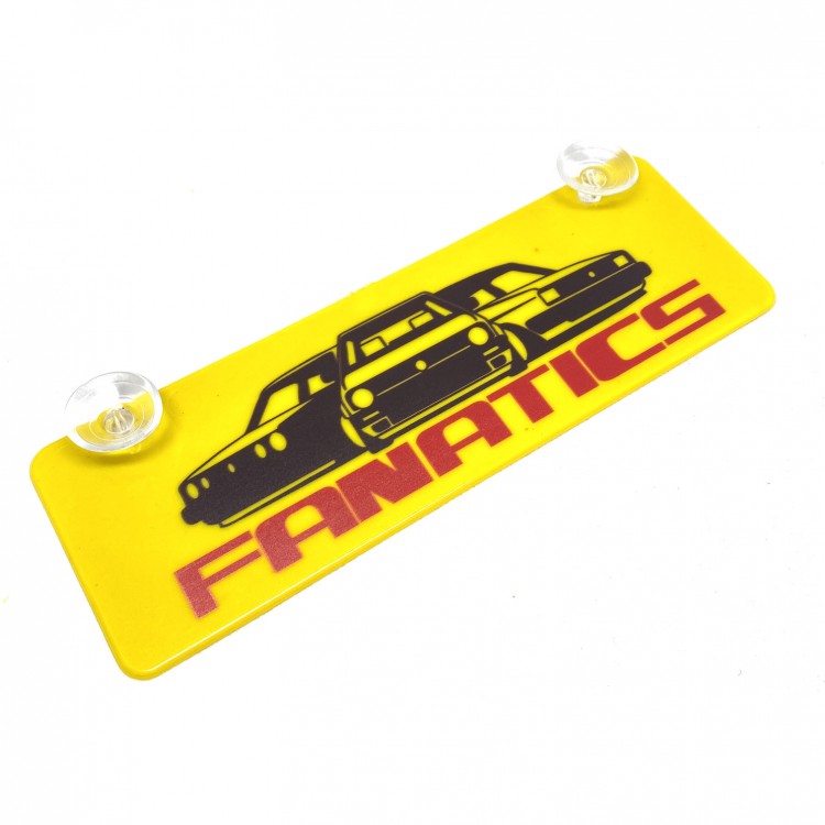 Fanatics Yazılı Sarı Dekor Plaka Vantuzlu Cam Süsü 22x7.5cm