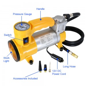 Sentinel Araç Oto Analog Basınç Göstergeli Metal Gövde Hava Kompresörü 150 PSI 12V Renkli