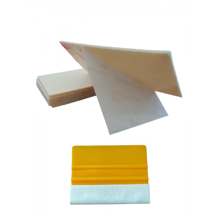 Cam Filmi çekme Uygulama Aparatı Yedek Ucu Yün Keçeli  10x5 cm 1 Adet