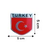 Türk Bayrağı Turkey Yazılı  Etiket Metal Sticker 5cm