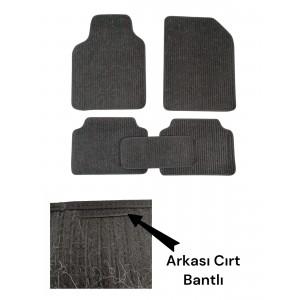 Oto Halı Paspas Hasır Universal 5 Parça Siyah Siyah Biyeli