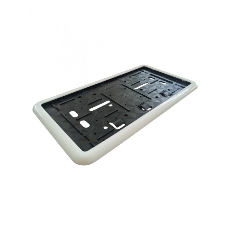 Çerçeveli Dikdörtgen  Plakalık Plaka Altlığı Beyaz 32X17cm 1 Adet