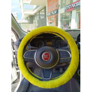 Yumuşak Tüylü Peluş Direksiyon Kılıfı Sarı Yumuşak Tüylü Peluş Direksiyon Kılıfı Sarı