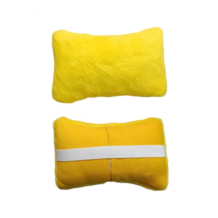Peluş Ortopedik Araba Seyahat Boyun Yastığı Emniyet Kemer Pedi Seti Sarı Peluş Ortopedik Araba Seyahat Boyun Yastığı Emniyet Kemer Pedi Seti Sarı