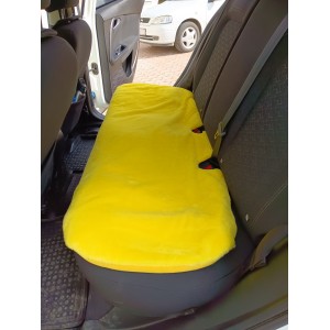 Yumuşak Tüylü Peluş Serme Oto Koltuk Minder Arka Sarı