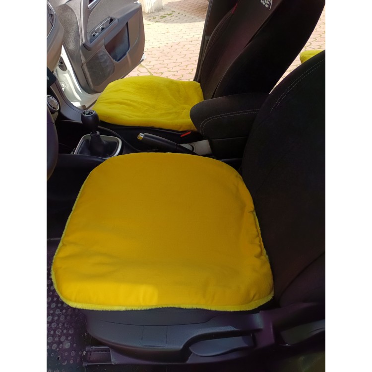 Yumuşak Tüylü Peluş Serme Oto Koltuk Koruyucu Minder Kılıf Ön 2'li Sarı Yumuşak Tüylü Peluş Serme Oto Koltuk Koruyucu Minder Kılıf Ön 2'li Sarı