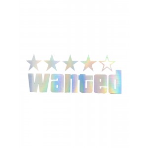 Wanted Yazılı Hologram Efektli Cam Stickeri 20x9cm