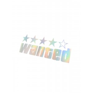 Wanted Yazılı Hologram Efektli Cam Stickeri 20x9cm
