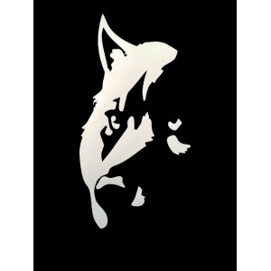 Kurt Sülüetli Oto Sticker Beyaz 25x11cm