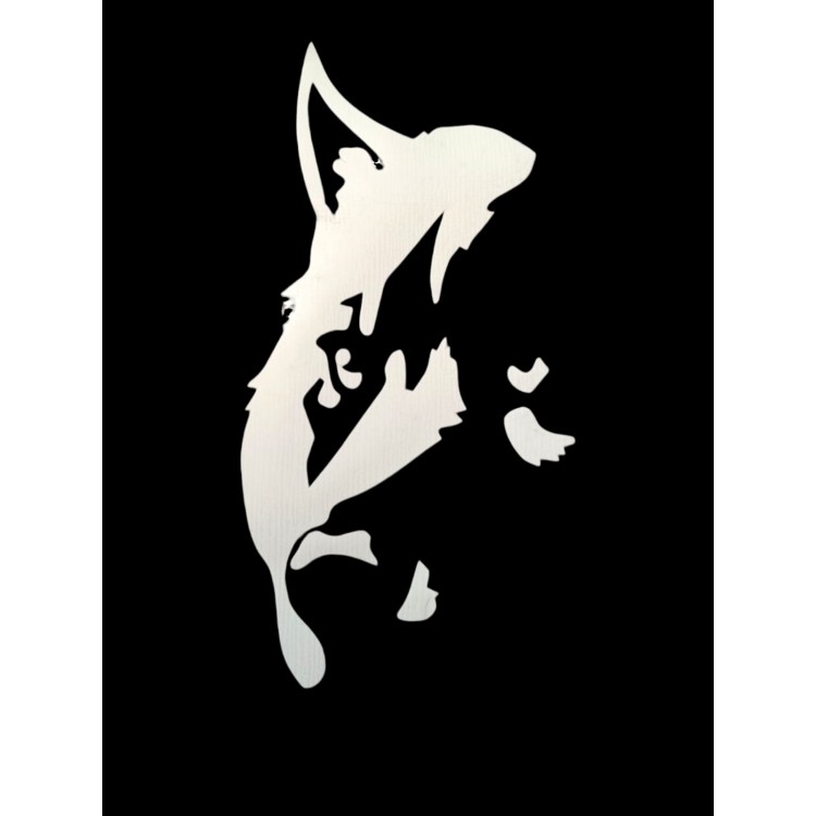 Kurt Sülüetli Oto Sticker Beyaz 25x11cm Kurt Sülüetli Oto Sticker Beyaz 25x11cm