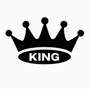 Kral Tacı King Yazılı Oto Sticker Siyah 19x11cm