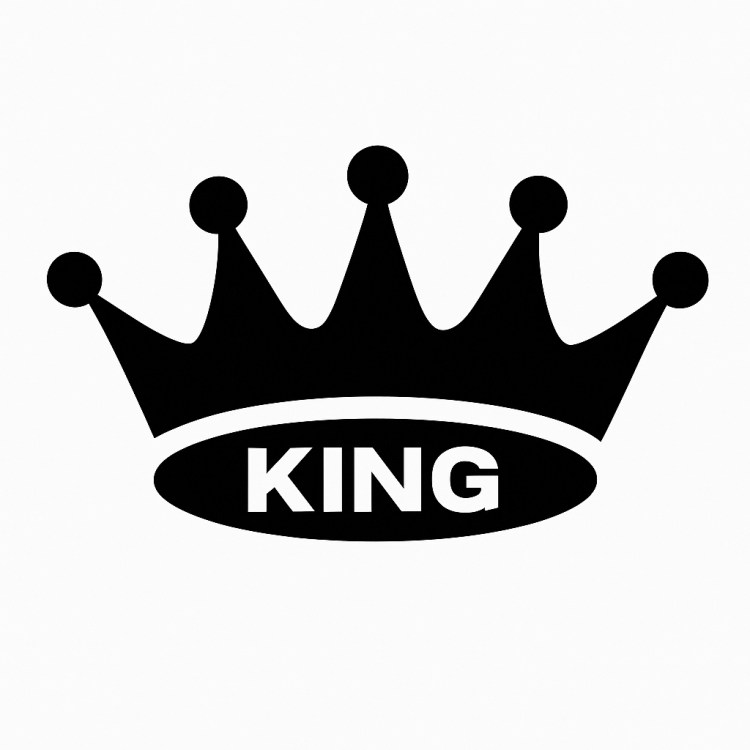 Kral Tacı King Yazılı Oto Sticker Siyah 19x11cm