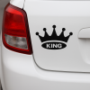 Kral Tacı King Yazılı Oto Sticker Siyah 19x11cm