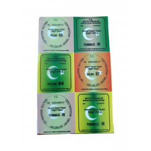 Türk Bayrağı Gümrük Pulu Oto Sticker İçerden Yapıkanlı Model