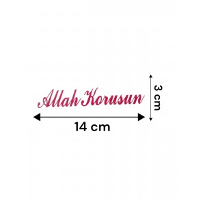 Allah Korusun Yazılı Oto Sticker Kırmızı 14x3cm