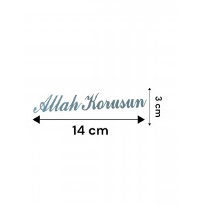Allah Korusun Yazılı Oto Sticker Gri 14x3cm