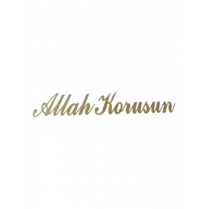 Allah Korusun Yazılı Oto Sticker Gold 14x3cm