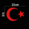 Türk Bayrağı Oto Sticker Kırmızı 23x17 cm