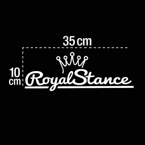 Royal Stance Yazılı Oto Sticker Siyah Beyaz 35x10 cm