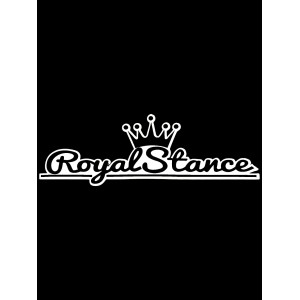 Royal Stance Yazılı Oto Sticker Siyah Beyaz 35x10 cm