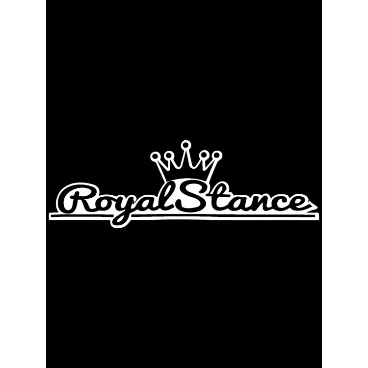 Royal Stance Yazılı Oto Sticker Siyah Beyaz 35x10 cm