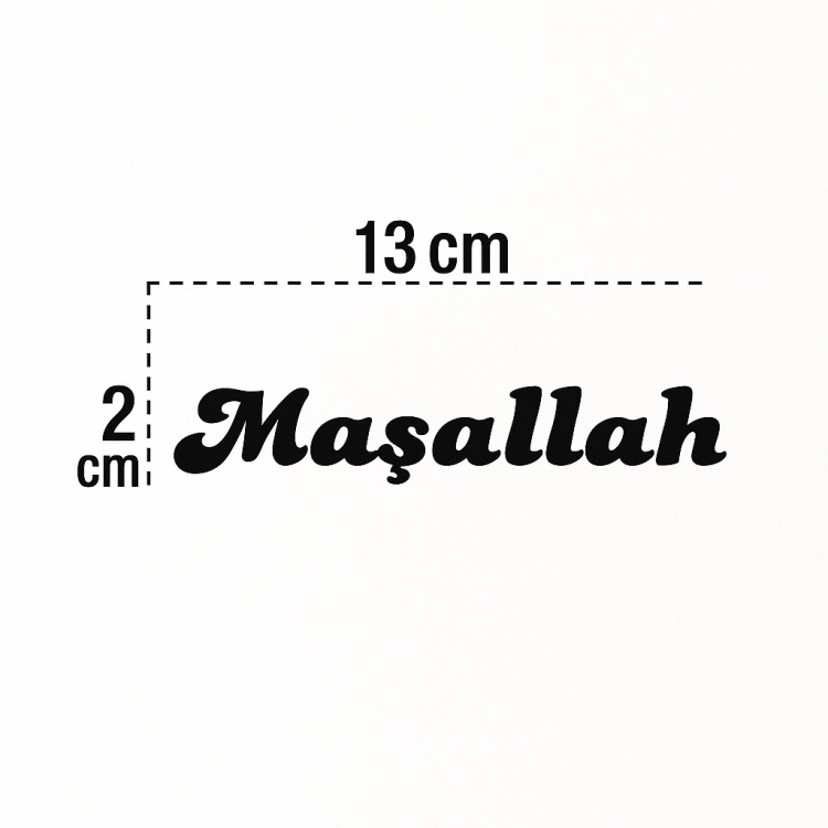 Maşallah Yazılı Oto Sticker Siyah 13x2cm Maşallah Yazılı Oto Sticker Siyah 13x2cm
