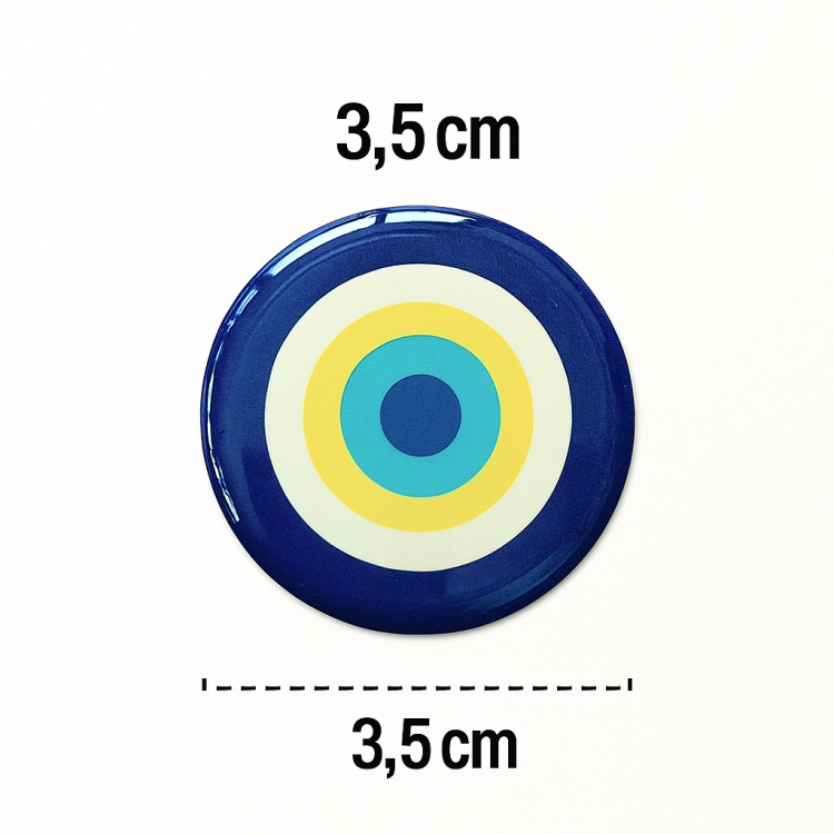 Nazar Boncuk Modeli  Yuvarlak Etiket Damla Sticker 3.5 cm