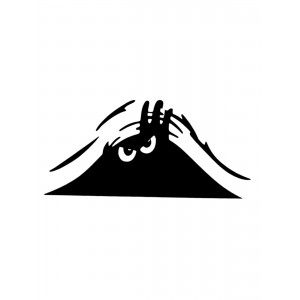 Bagajdan Bakan Öfkeli Adam Oto Stickeri Siyah 12x9cm