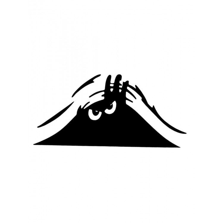 Bagajdan Bakan Öfkeli Adam Oto Stickeri Siyah 12x9cm