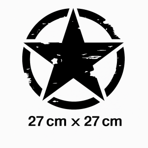 Army Star Askeri Yıldız Oto Sticker Siyah 27x27cm