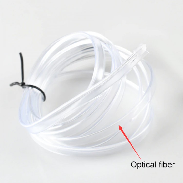 Kumandalı USB RGB Fiber Optik İp Neon Led Torpido Şeridi Çift Çıkışlı 4 Metre