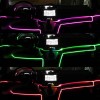 Kumandalı USB RGB Fiber Optik İp Neon Led Torpido Şeridi Çift Çıkışlı 4 Metre