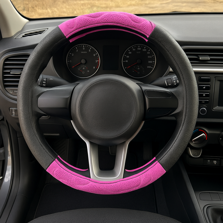 Deri Silikon Direksiyon Kılıfı Geçme 4 Parça Siyah Pembe Deri Silikon Direksiyon Kılıfı Geçme 4 Parça Siyah Pembe