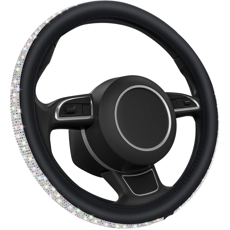 Taşlı Geçmeli Direksiyon Kılıfı-Çok Renkli Derili Taşlı Geçmeli Direksiyon Kılıfı-Çok Renkli Derili