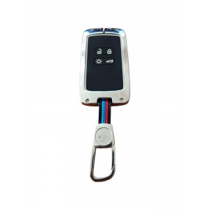 Renault Megane 4  Anahtar Uyumlu Silikon Metal Gövdeli Oto Anahtar Kumanda Kabı Kılıf Krom