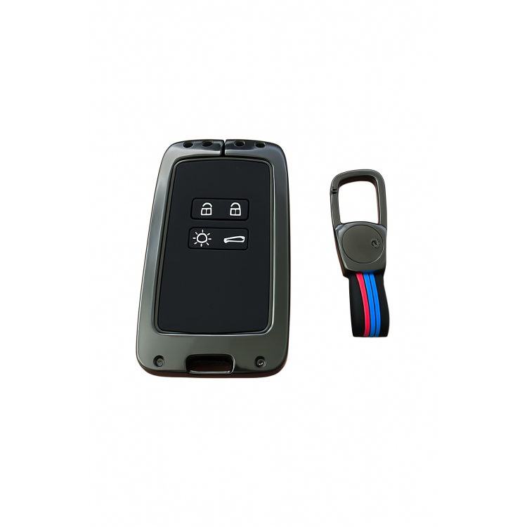 Renault Megane 4 Clio 5 Kadjar Anahtar Uyumlu Silikon Metal Gövdeli Oto Anahtar Kumanda Kabı Kılıf Füme Renault Megane 4 Clio 5 Kadjar Anahtar Uyumlu Silikon Metal Gövdeli Oto Anahtar Kumanda Kabı Kılıf Füme