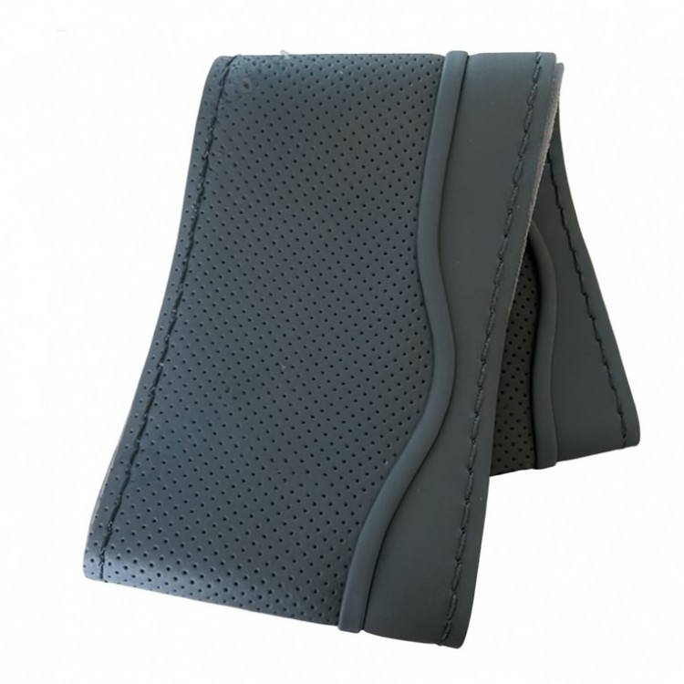 Lüx Desenli Deri Dikme Direksiyon Kılıfı 38-40cm Siyah Şeritli OND372