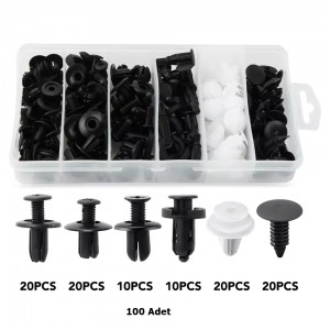 100 Parça Universal Oto Tampon Trim Döşeme Plastik Raptiye Klips Seti