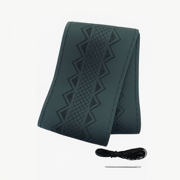 Lüx Desenli Deri Dikme Direksiyon Kılıfı 38-40cm Siyah OND362