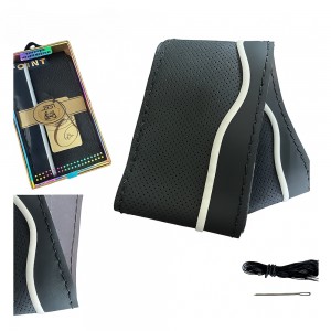 Lüx Desenli Deri Dikme Direksiyon Kılıfı 38-40cm Siyah-Beyaz Şeritli OND374 Lüx Desenli Deri Dikme Direksiyon Kılıfı 38-40cm Siyah-Beyaz Şeritli OND374