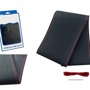 Lüx Desenli Deri Dikme Direksiyon Kılıfı 38-40cm Siyah Kırmızı Dikişli OND378 Lüx Desenli Deri Dikme Direksiyon Kılıfı 38-40cm Siyah Kırmızı Dikişli OND378