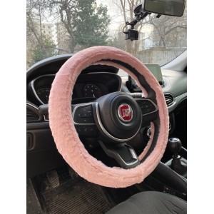 Yumuşak Tüylü Peluş Direksiyon Kılıfı Pudra Pembe Yumuşak Tüylü Peluş Direksiyon Kılıfı Pudra Pembe