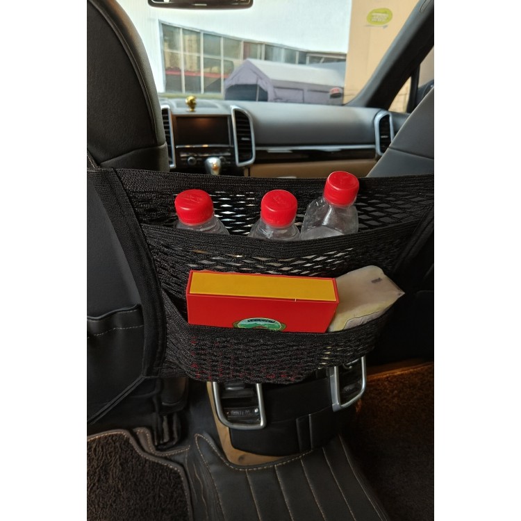 Oto Koltuk Arası File Ahtapot Ağ Düzenleyici Araç İçi Organizer 3 Cepli 30x28cm Siyah Oto Koltuk Arası File Ahtapot Ağ Düzenleyici Araç İçi Organizer 3 Cepli 30x28cm Siyah