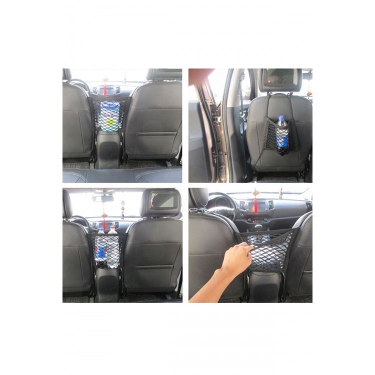 Oto Koltuk Arası File Ahtapot Ağ Düzenleyici Araç İçi Organizer Tek Cepli 30x28cm Siyah Oto Koltuk Arası File Ahtapot Ağ Düzenleyici Araç İçi Organizer Tek Cepli 30x28cm Siyah