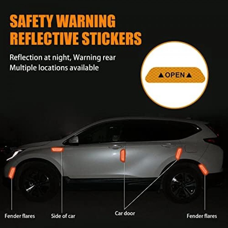 Araba Kapı Açık Uyarı Reflektörü Etiket Sticker 4'lü 9.5x2.5cm Sarı Araba Kapı Açık Uyarı Reflektörü Etiket Sticker 4'lü 9.5x2.5cm Sarı