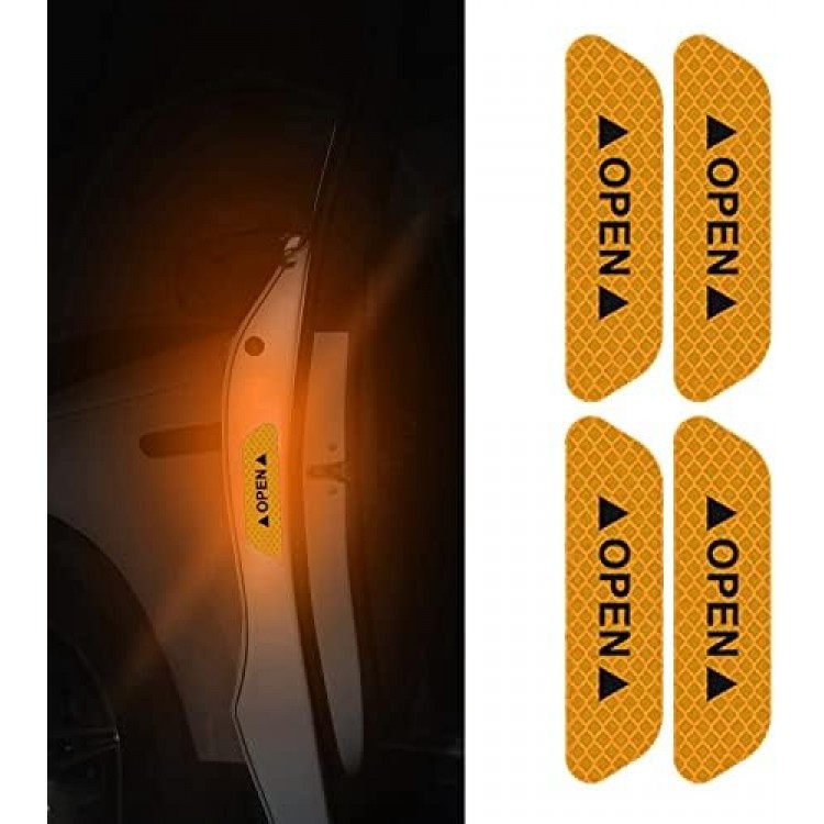 Araba Kapı Açık Uyarı Reflektörü Etiket Sticker 4'lü 9.5x2.5cm Sarı Araba Kapı Açık Uyarı Reflektörü Etiket Sticker 4'lü 9.5x2.5cm Sarı